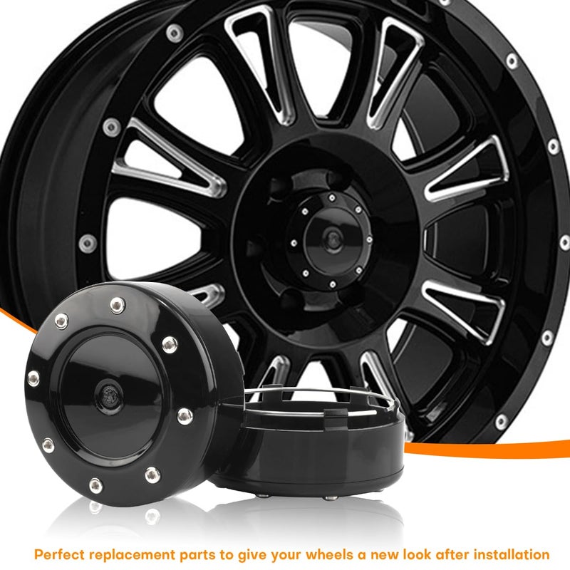 GTownWorks Wheel Center Caps for Mayhem Wheel Center Hubcaps, 4 Pack, Black (Clip Diameter: 3.74in, Mounting Clip Length: 0.1in) - Image 4